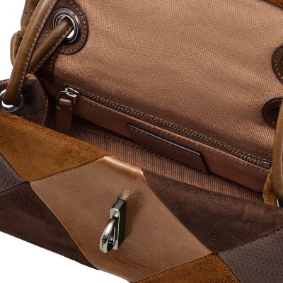 THE SUEDE PATCHWORK MINI DUAL SHOULDER BAG